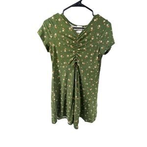 Heart & Arrow Girls Army Green Floral Short Sleeve T-Shirt Dress Youth Size 16